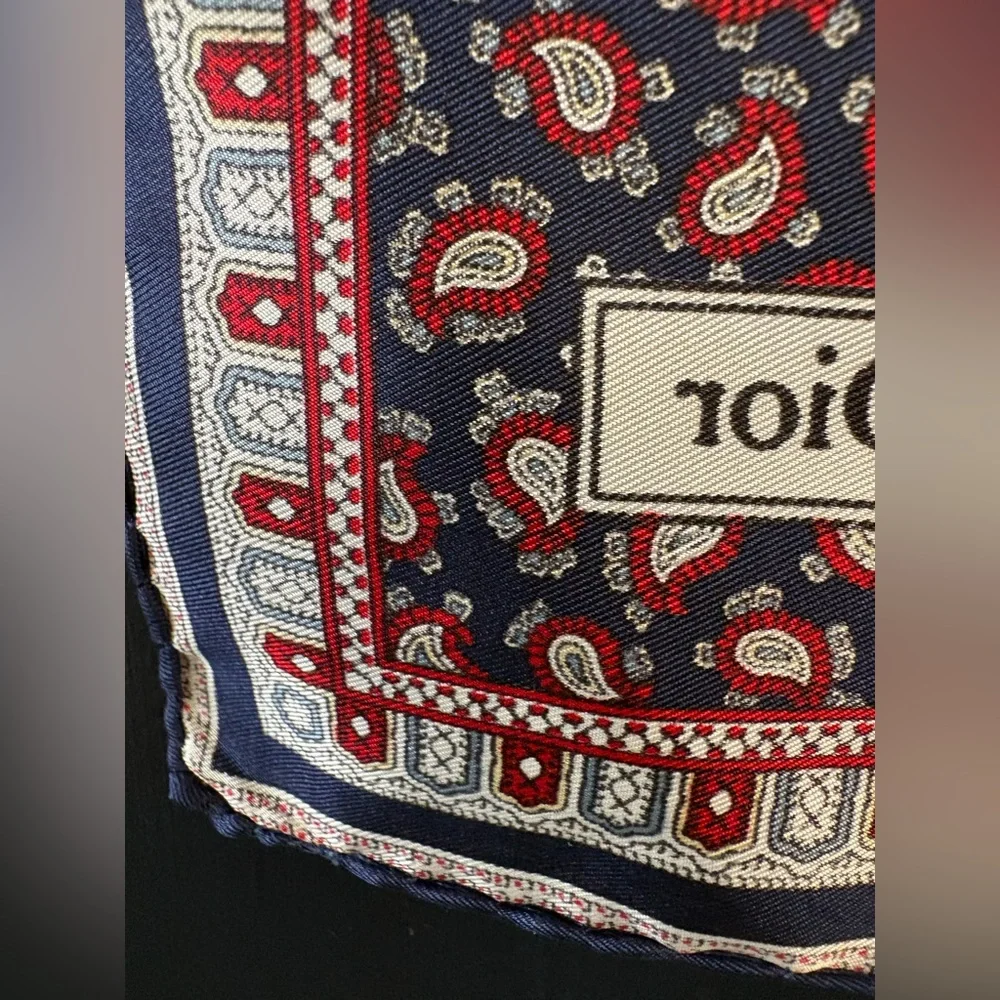 Christian Dior VTG Classic Paisley Square Scarf